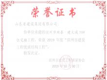 滨州双泰·建大城10#获2019年度滨州市冰球突破工程优质结构工程